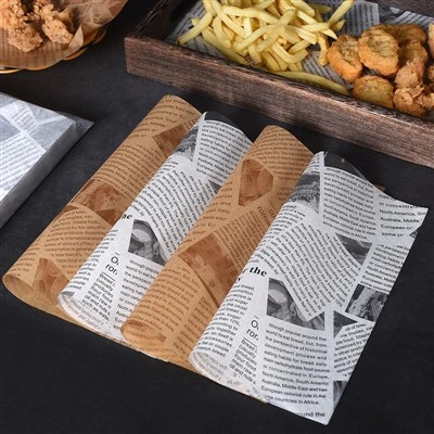 Páipéir Wrap Burger Céir Greaseproof Pe
