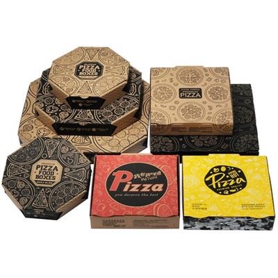 Bosca Pacáistithe Pizza Cruth Octangle le Lógó an Chustaiméara